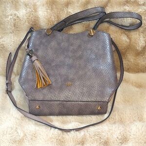 Dune London 3 Strap Zippered Snakeskin Luxury Bucket Handbag